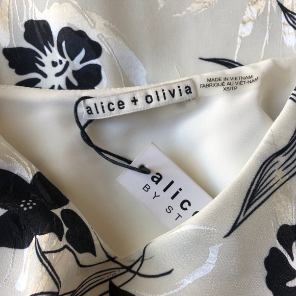 NWT Alice + Olivia Bess Slipdress Ruffle Floral - Picture 7 of 8